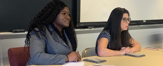 Delphine Leoue Ngoko Djomo and Angelica Fromer, UM debaters