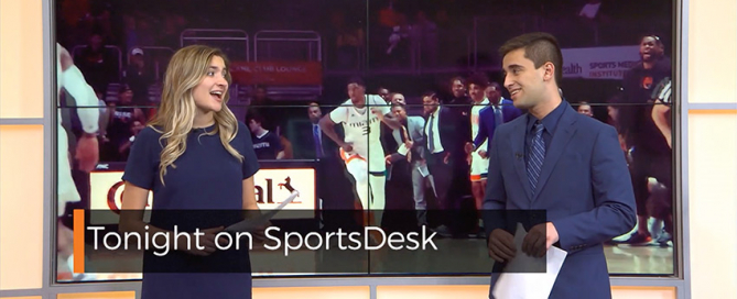 Madison Brown and David Perez hosting SportsDesk