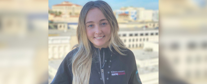 Delaney Huffman interns at NATPE 2020