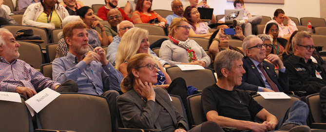 The audience watching "Sweet Malady" in Shoma Hall at the School of Communication.