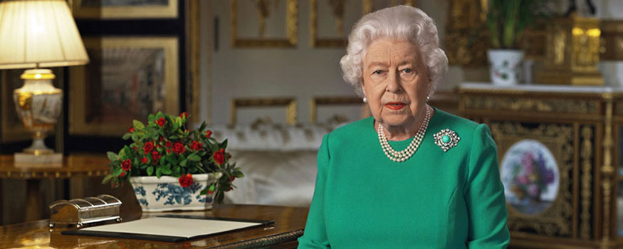 Queen Elizabeth II made a rare address Sunday, April 5, calling on Britons to rise to the challenge of the coronavirus pandemic, to exercise self-discipline in “an increasingly challenging time.” Photo: Buckingham Palace via Associated Press