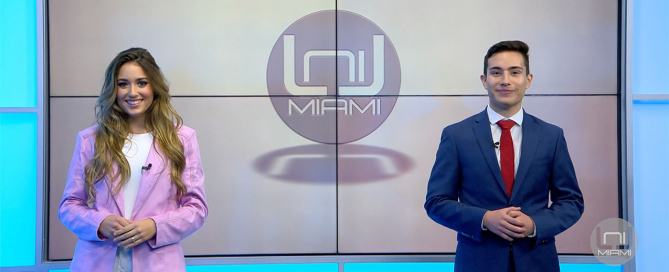 Isabella Santos and Piero Vasquez host an episode of UniMiami