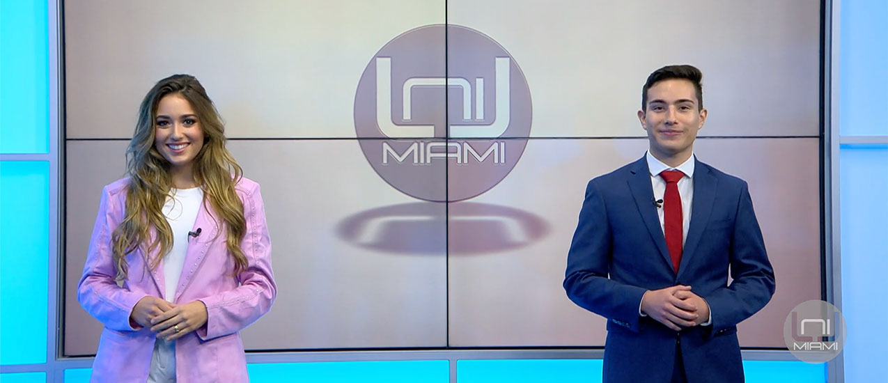 Isabella Santos and Piero Vasquez host an episode of UniMiami