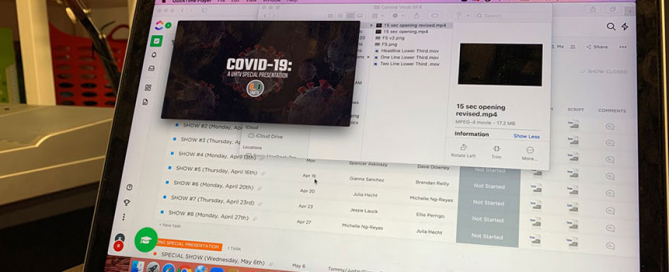 UMTV is working on a special presentation to depict how the novel coronavirus is affecting the university community. Photo: Ben Ezzy/University of Miami