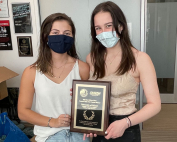 Julie Erhardt and Julia Hecht, winners of the national 2020 Drug Enforcement Administration (DEA) Red Ribbon Week Campus Video PSA Contest.