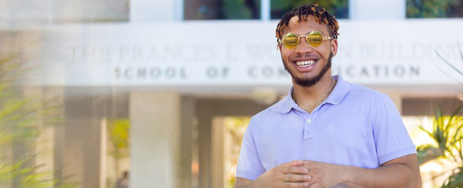 Niles Niseem, who has been public speaking for almost a decade, is a sophomore in the School of Communication. Photo: Jenny Hudak/University of Miami