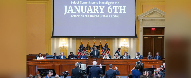 Rep. Bennie Thompson, D-Miss., chairman of the select committee, swears in witnesses during the June 23 hearing. Photo: The Associated Press