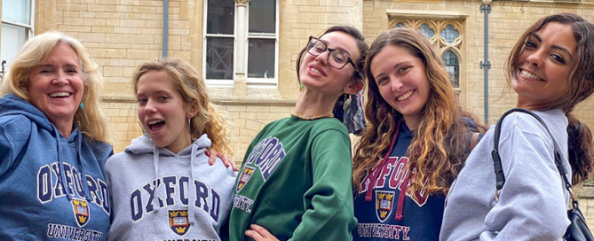 From left: Lecturer Gina Presson, Chloe Beach, Camila Romero, Ainsley Vetter, and Kaylee Reyes. Photo courtesy of Joseph B. Treaster