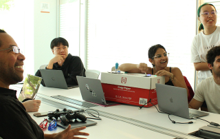 Lindsay Grace, director of the M.F.A. in Interactive Media, teaches students during his class, "Designing Playful Experiences."