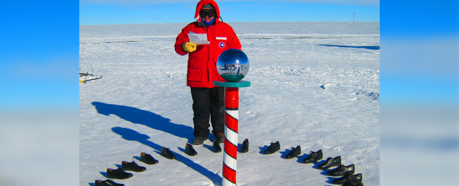 "Longitudinal Installation: South Pole." Xavier Cortada, 2007.