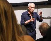 Jorge Ramos speaking to attendees of the 74th Annual University of Miami Student Media Awards.