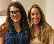 Lucia Sotres (on the right) with Leen Shlomo (on the left) after Sotres' conversation with the MMA.