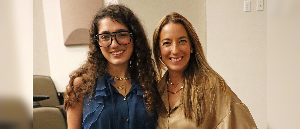 Lucia Sotres (on the right) with Leen Shlomo (on the left) after Sotres' conversation with the MMA.