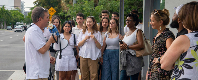 Students from the Universidad de Navarra in Spain visited many of the iconic neighborhoods in Miami, including Liberty City, Little Havana, Little Haiti, and Coconut Grove.