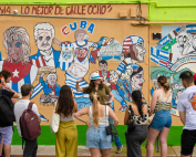 Students from the Universidad de Navarra in Spain visited many of the iconic neighborhoods in Miami, including Liberty City, Little Havana, Little Haiti, and Coconut Grove.