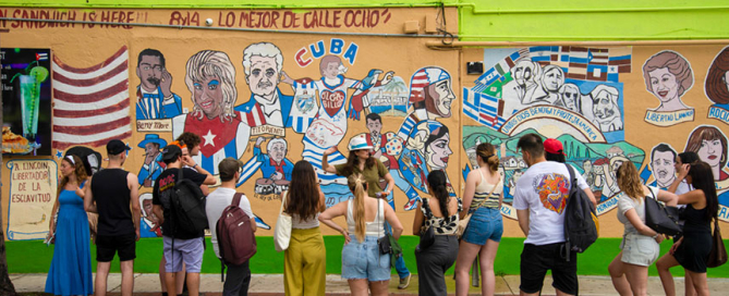 Students from the Universidad de Navarra in Spain visited many of the iconic neighborhoods in Miami, including Liberty City, Little Havana, Little Haiti, and Coconut Grove.