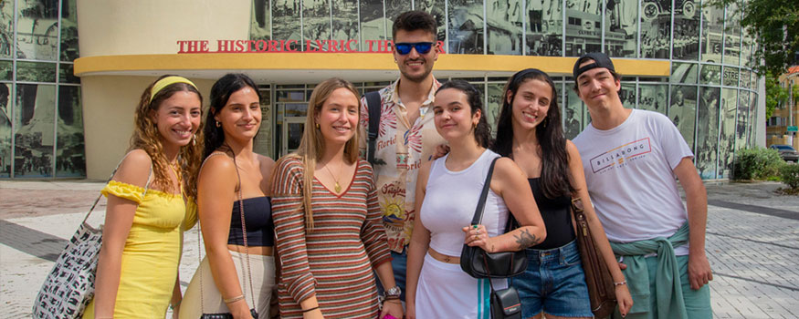Students from the Universidad de Navarra in Spain visited many of the iconic neighborhoods in Miami, including Liberty City, Little Havana, Little Haiti, and Coconut Grove. Photo: Luis Garcia Conde/University of Miami