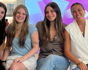 Darby Steininger (far right) with three other interns at Peter Thomas Roth in New York City.