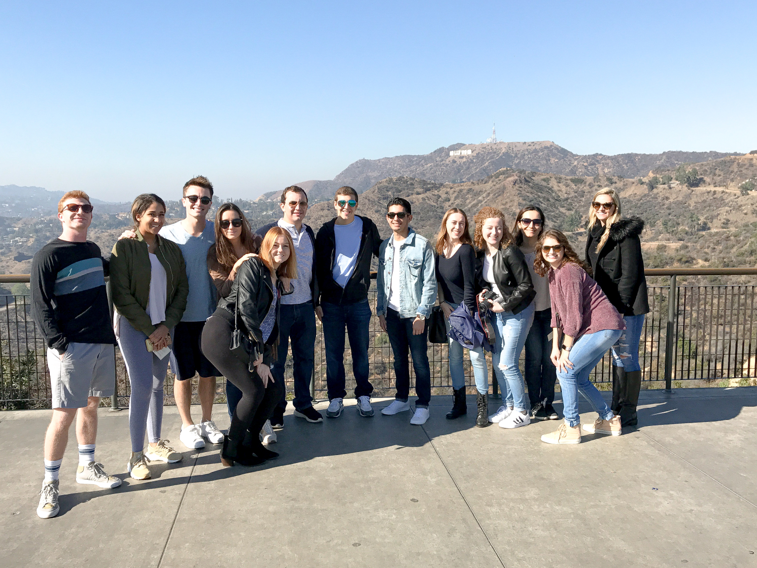 UMLA Students at Hollywood Sign UM School of Communication